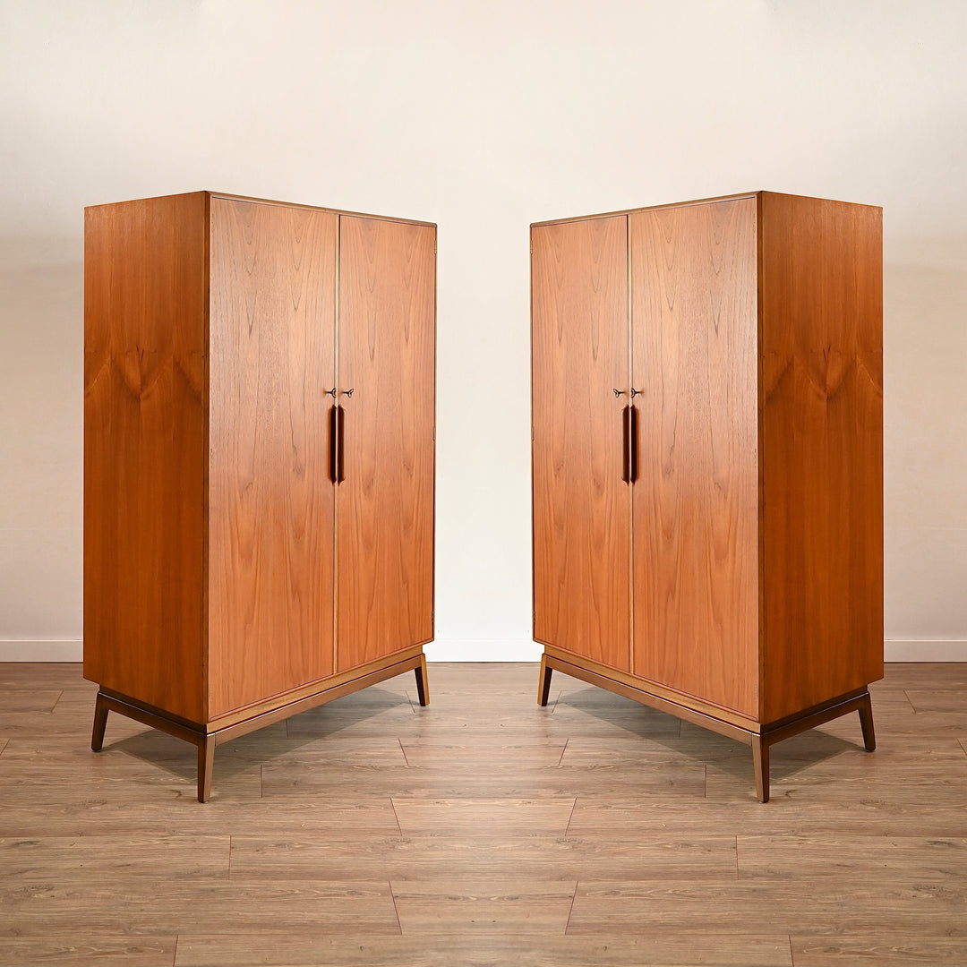 Mid Century Teak Wardrobe Closet by Maison Paul - 2 available