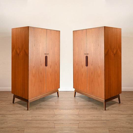 Mid Century Teak Wardrobe Closet by Maison Paul - 2 available