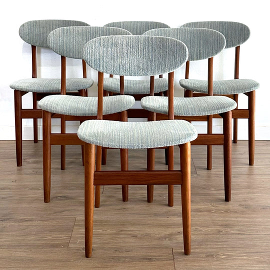 6x Mid Century Teak Dining Chairs by Elite