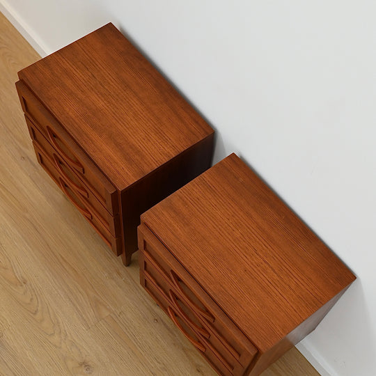 Mid Century Teak Bedside Tables Night stands by Berryman