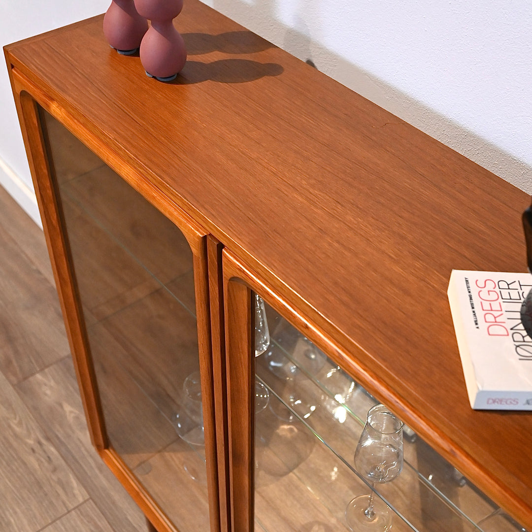 Parker Teak Mid Century Bookshelf Display Cabinet Shelving