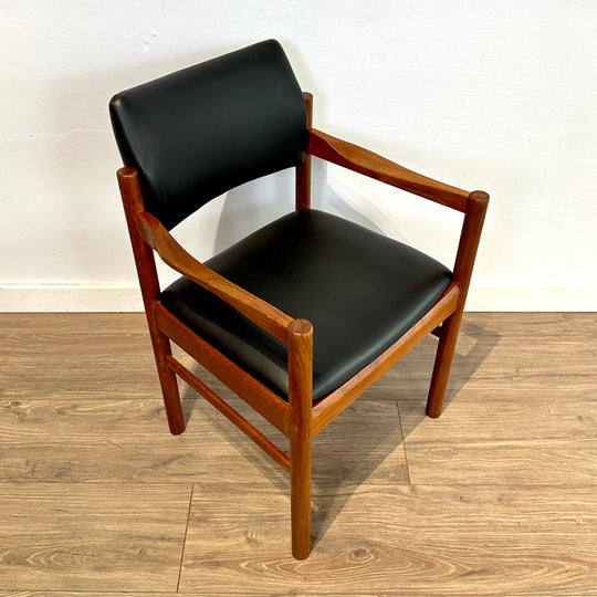 6x Mid Century Parker Teak and Leather Dining Chairs