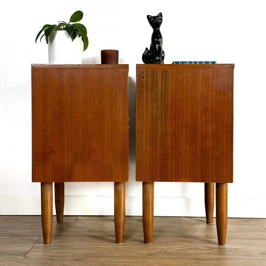 Mid Century Teak bedside tables by reliance 