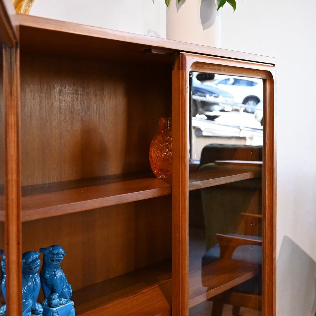 Parker Teak Mid Century Bookshelf Display Cabinet Shelving