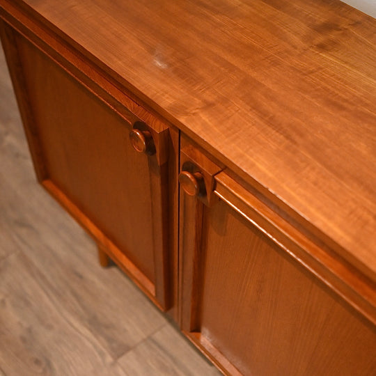 Mid Century Teak Sideboard Buffet LP Record Cabinet by Burgess