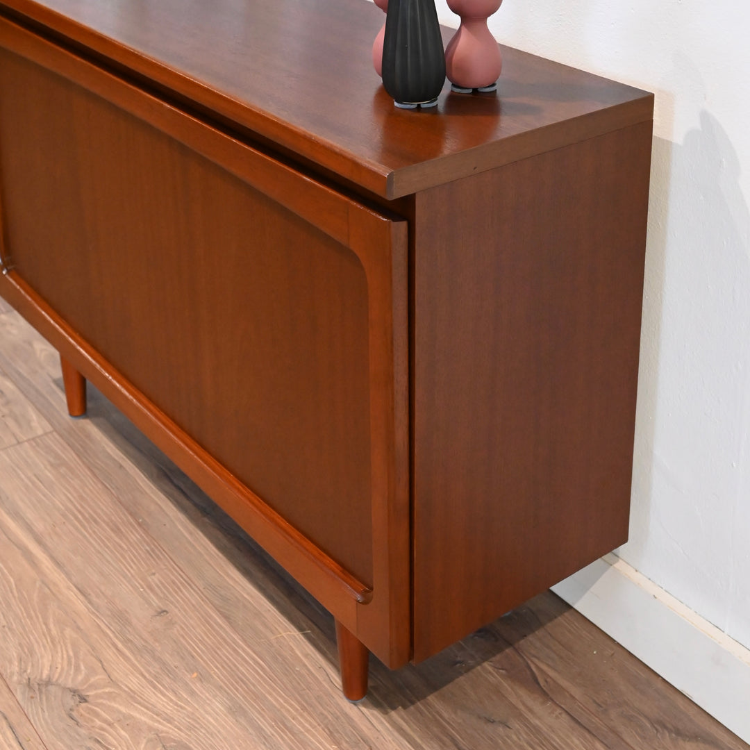 Mid Century Walnut Sideboard Cabinet by Noblett