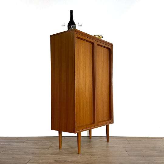 Mid Century Teak Tall Sideboard Bar Cabinet by Chiswell