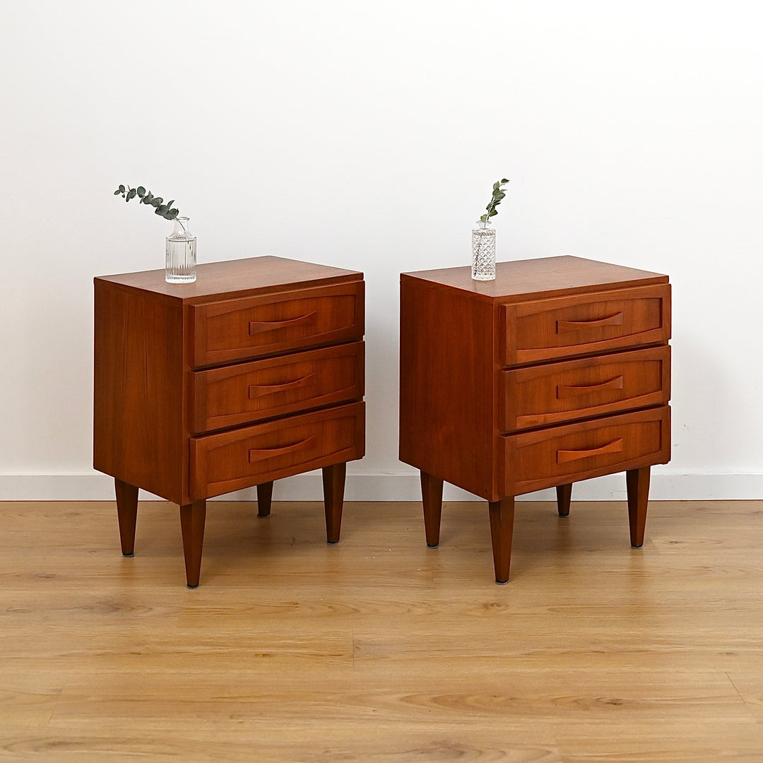 Mid Century Teak Bedside Tables Night stands by Berryman