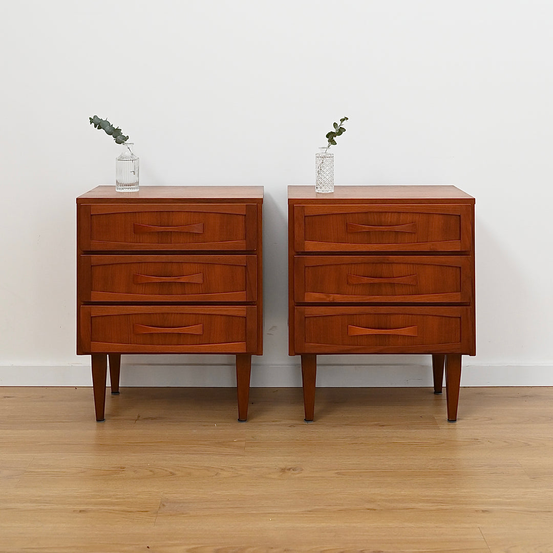 Mid Century Teak Bedside Tables Night stands by Berryman