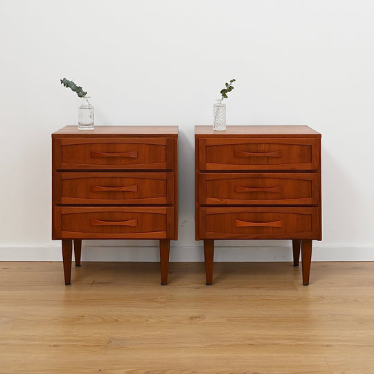 Mid Century Teak Bedside Tables Night stands by Berryman