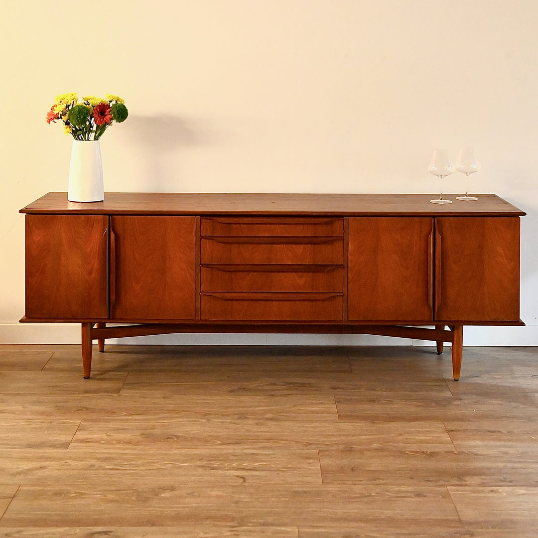 Mid Century Teak Sideboard Buffet Credenza LP Record Cabinet