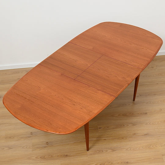 Parker Mid Century Teak Extendable Dining Table D End Elliptical