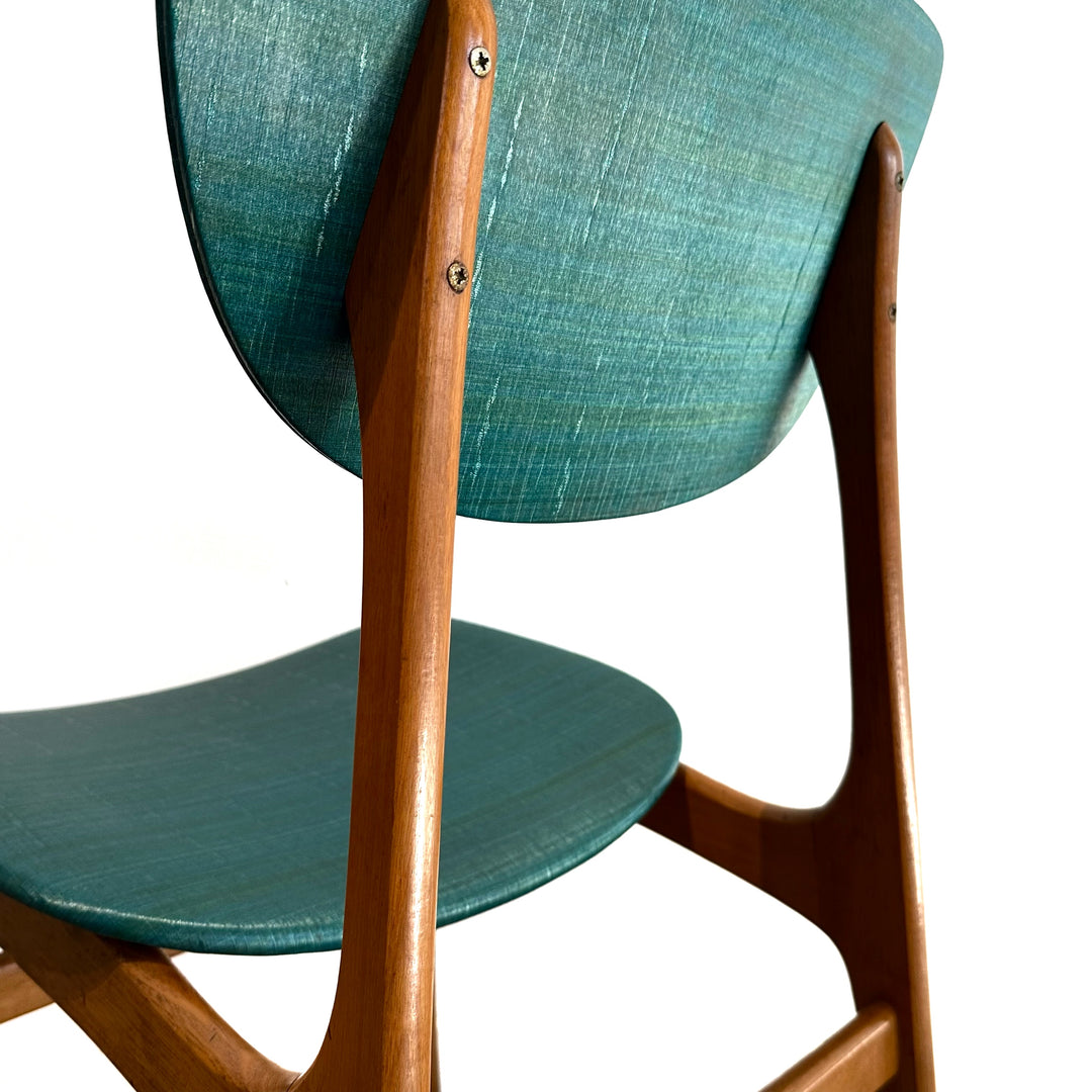 5x Mid Century Teal Dining Chairs by Elite