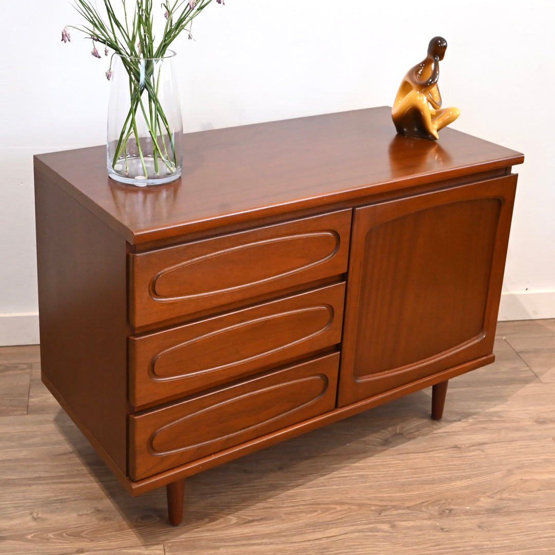 Mid Century Teak Sideboard LP Record Cabinet by Noblett