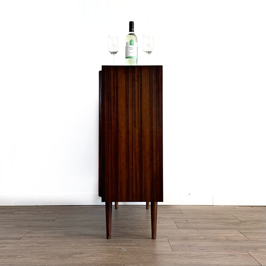 Mid Century Walnut Sideboard Bar Cabinet by Chiswell