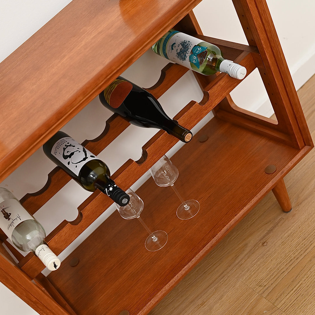 Mid Century Teak Wine Bar Storage Side table by Chiswell