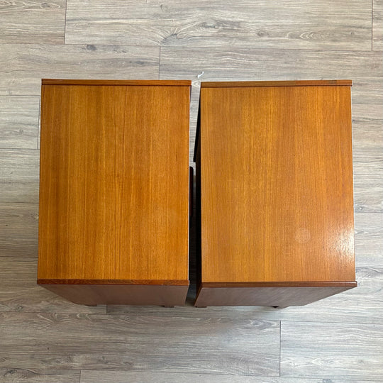 Mid Century Teak Bedside Table Pair by Parker