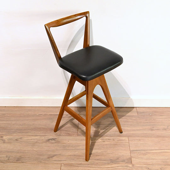 Mid Century TH Brown 'Danish' Kitchen Bar Stool