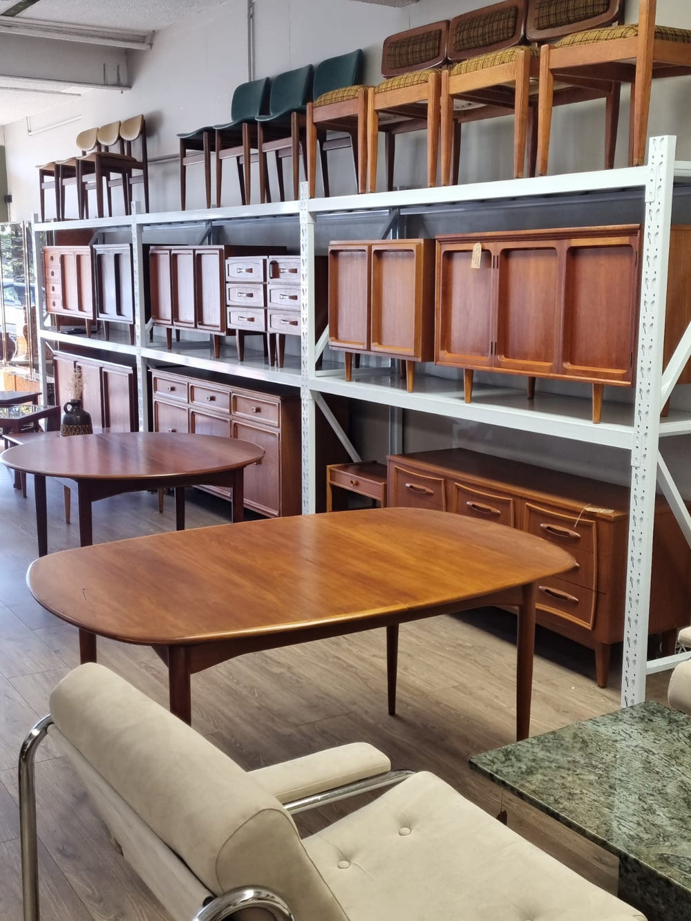 Parker Mid Century Teak Extendable Dining Table D End Elliptical
