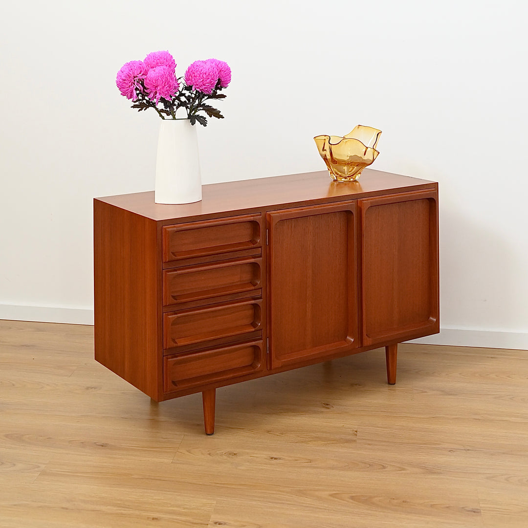 Mid Century Teak Sideboard LP Record Cabinet with Drawers by Chiswell