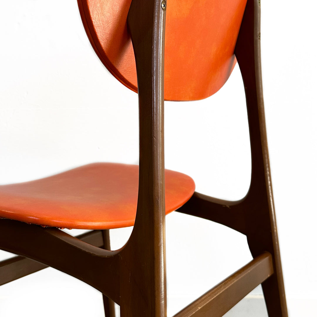 4x Mid Century Orange Vinyl DIning Chairs by Elite