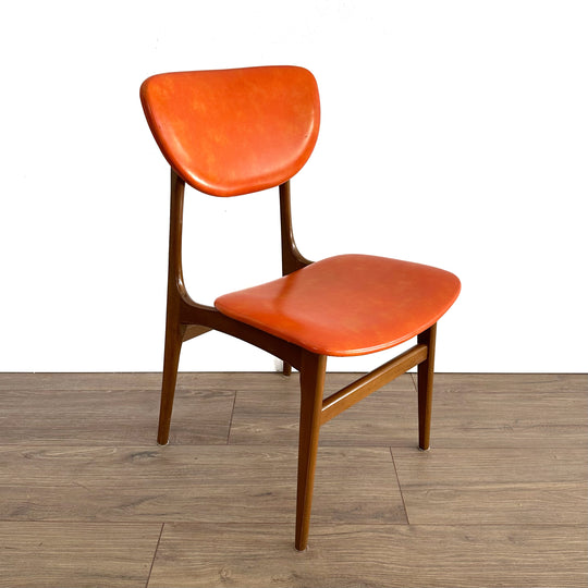 4x Mid Century Orange Vinyl DIning Chairs by Elite