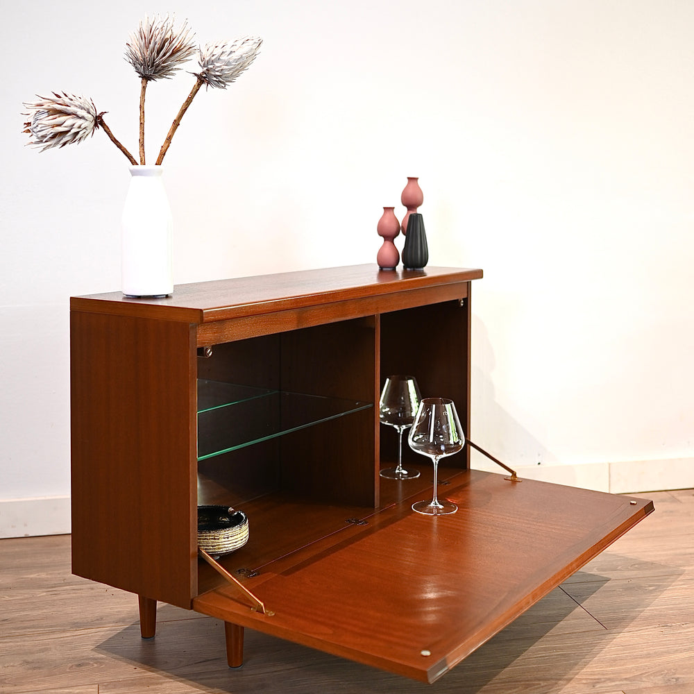 Mid Century Walnut Sideboard Cabinet by Noblett