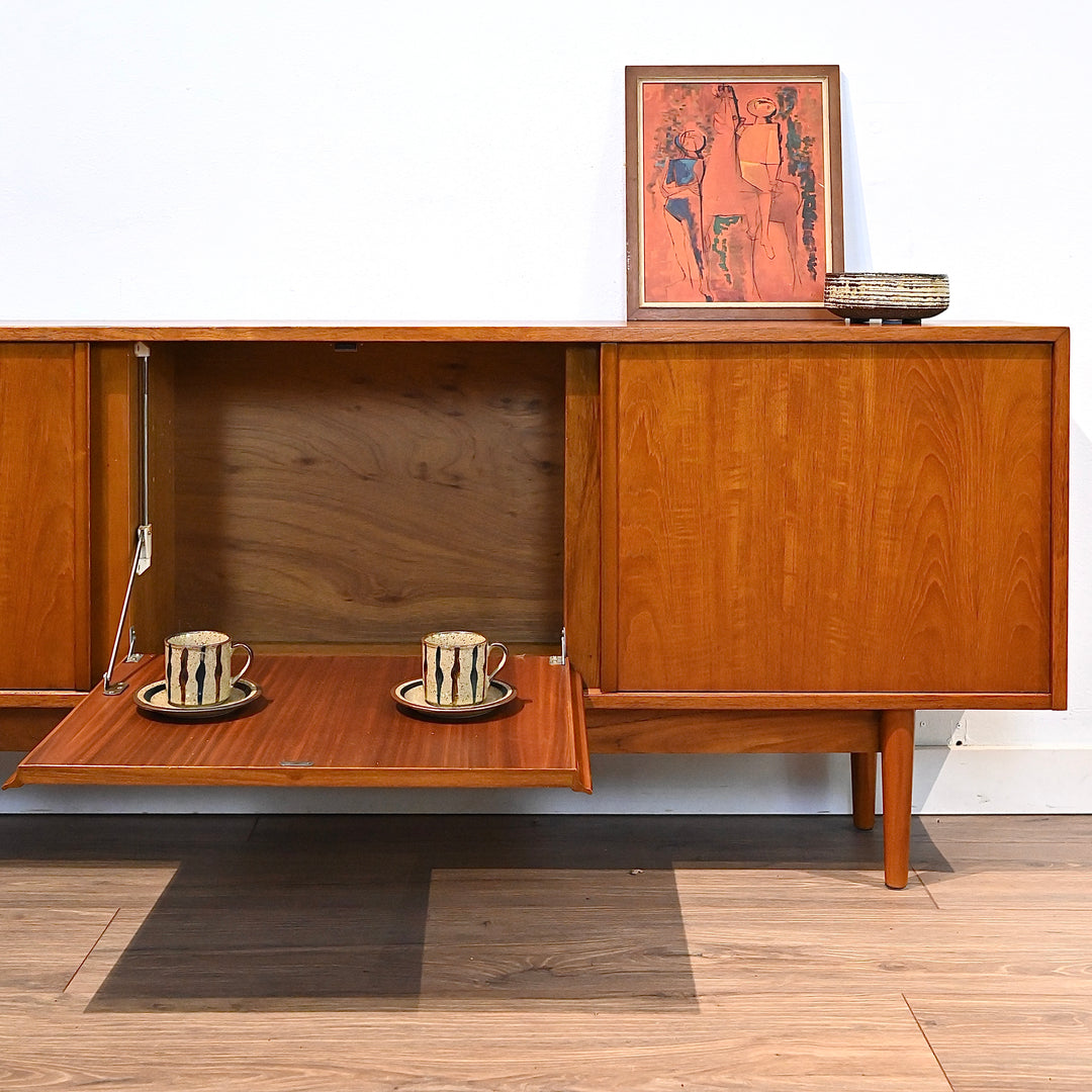 Mid Century Teak Sideboard Credenza Entertainment Unit by Kolter