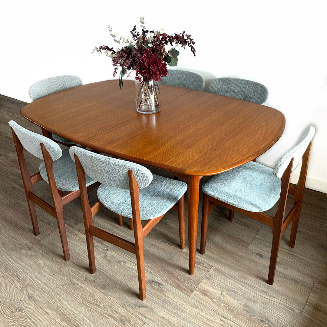 6x Mid Century Teak Dining Chairs by Elite