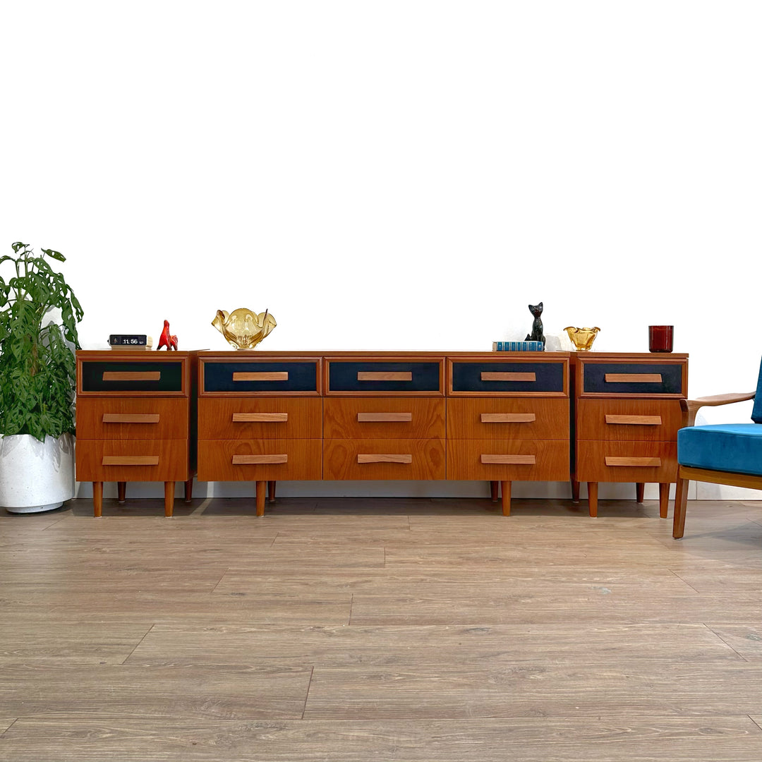 Mid Century Retro Teak Dresser Sideboard by Macrob