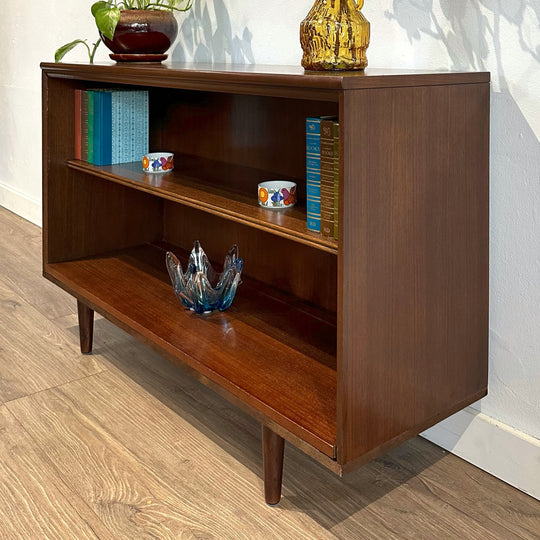 Mid Century Walnut Sideboard LP Record Bookcase by Chiswell