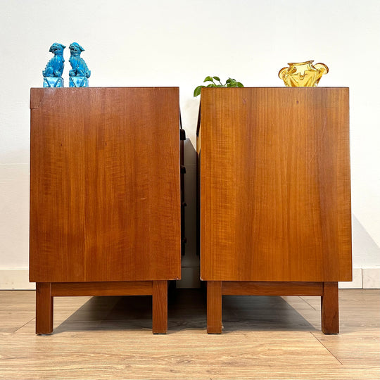 Mid Century Teak Bedside Table Pair by Parker