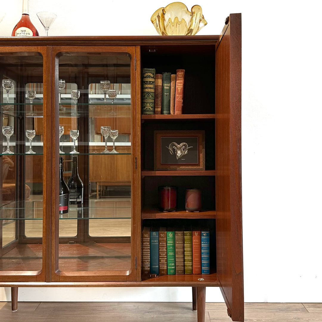 Mid Century Sideboard Display Cabinet in Walnut by Chiswell