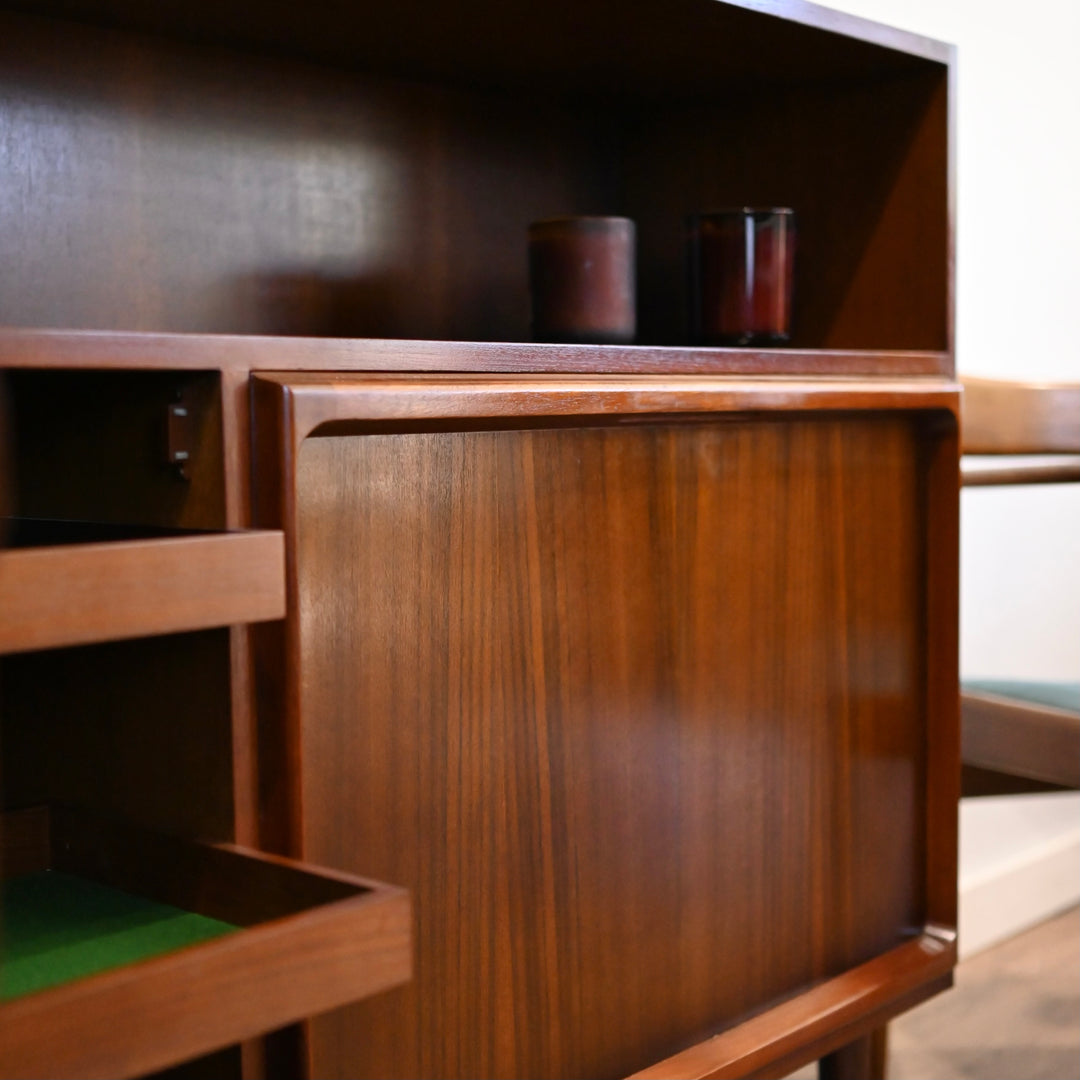 Mid Century Walnut Sideboard Buffet Credenza by Chiswell