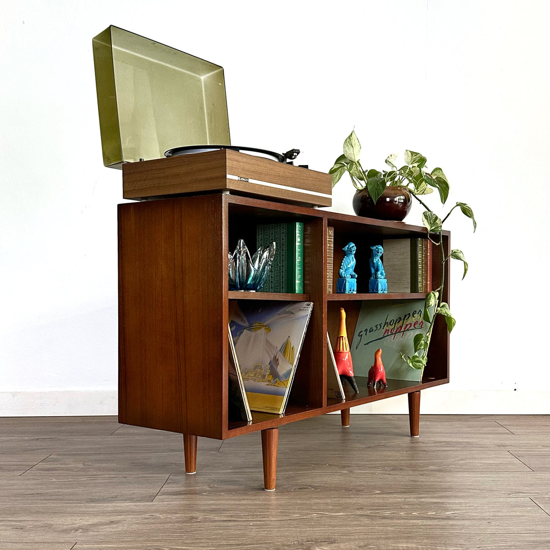 Mid Century Sideboard LP Record Cabinet Bookcase by Chiswell