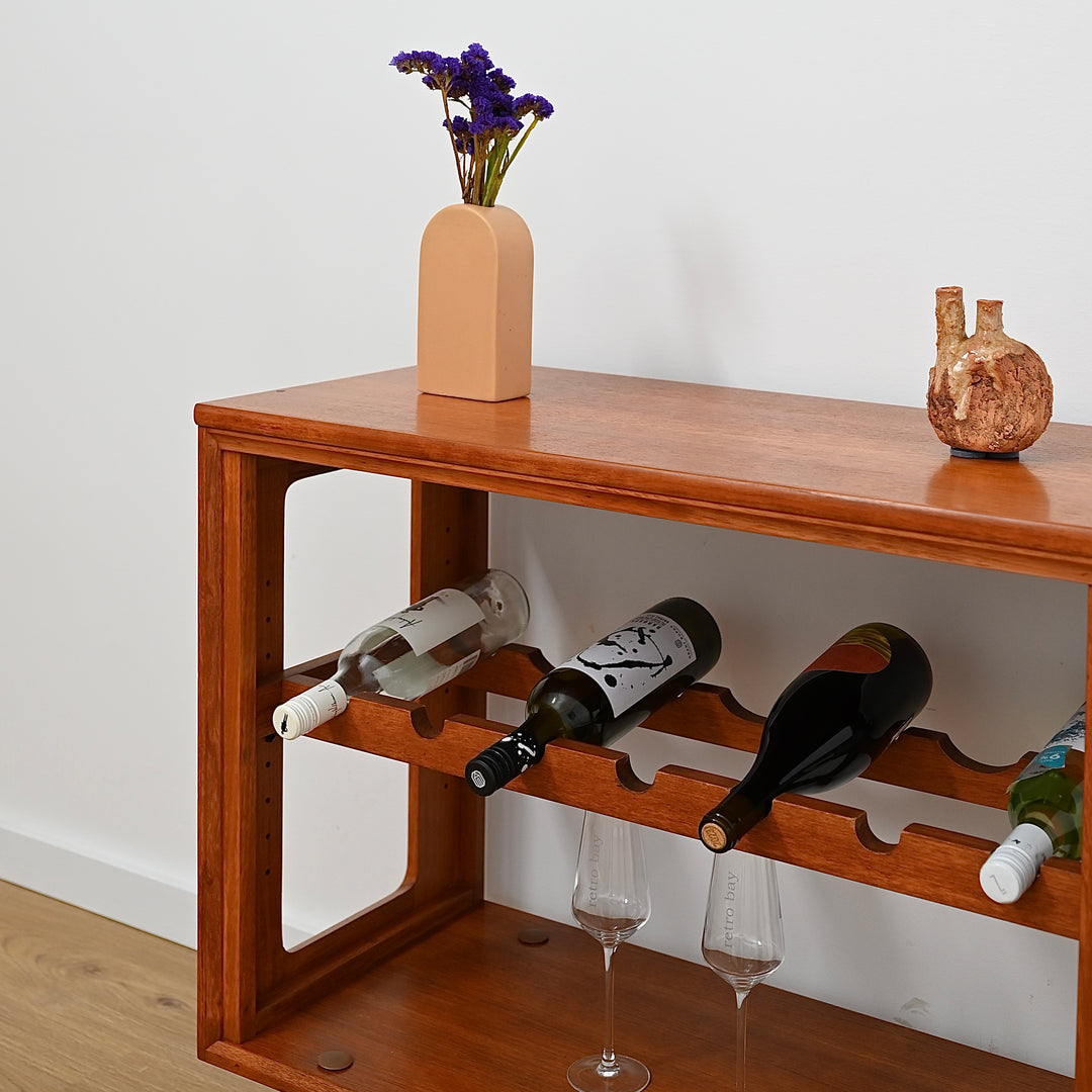 Mid Century Teak Wine Bar Storage Side table by Chiswell