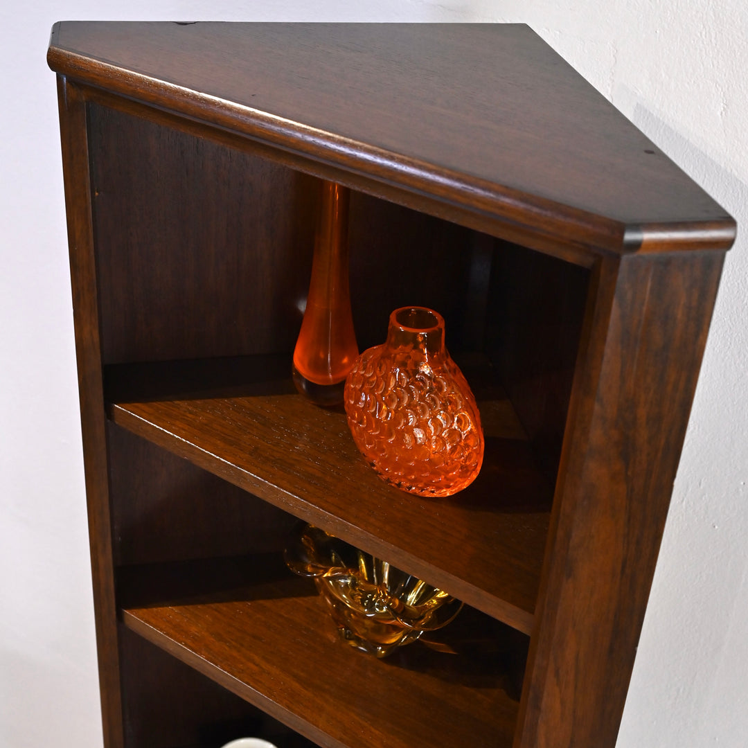 Mid Century Walnut Sideboard Corner Cabinet Bookshelf by Chiswell