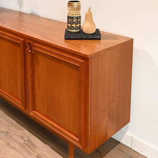 Mid Century Teak Sideboard Buffet LP Record Cabinet by Burgess