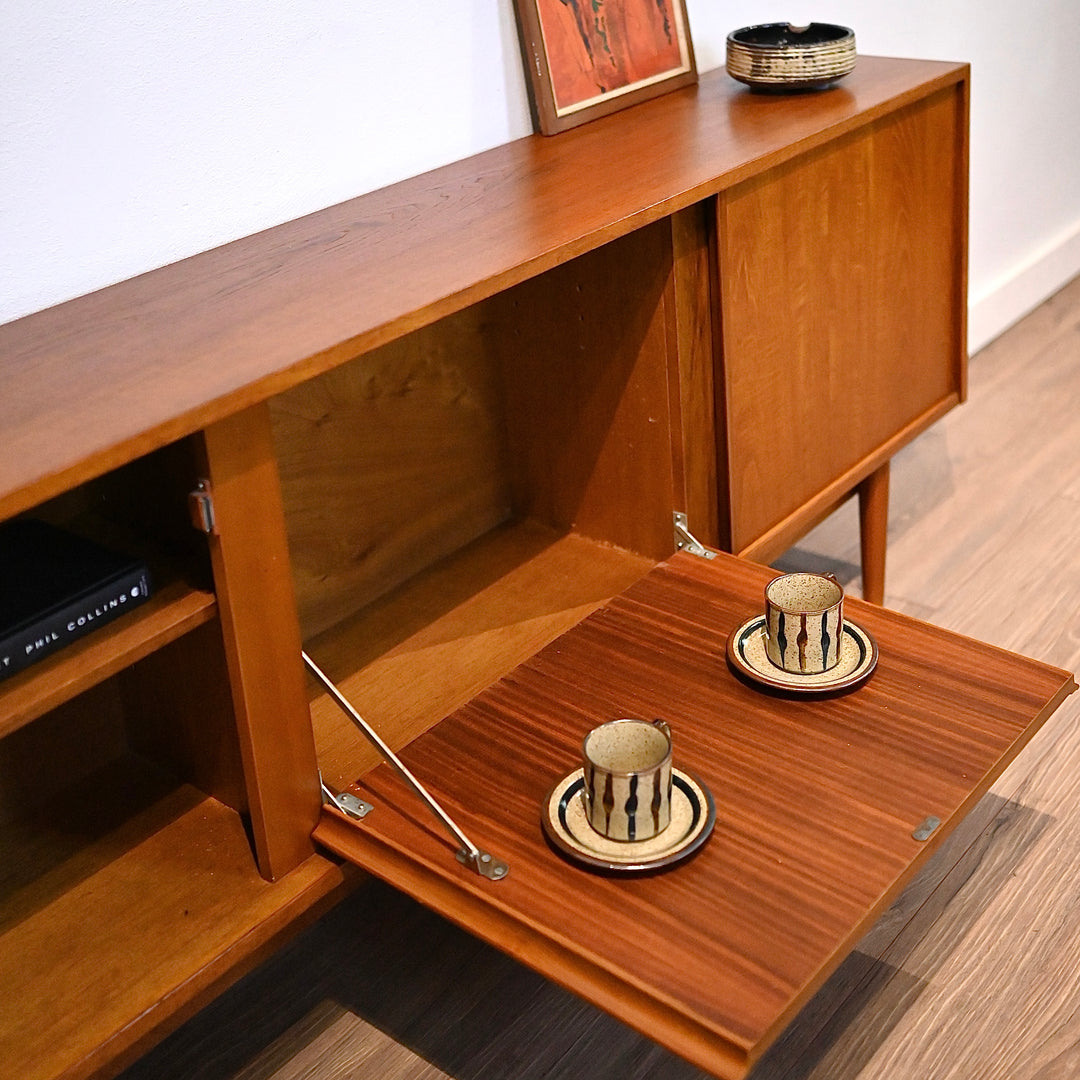 Mid Century Teak Sideboard Credenza Entertainment Unit by Kolter