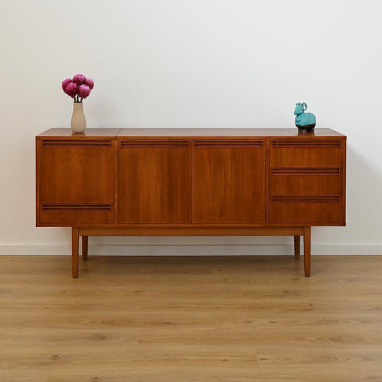 Mid Century Teak Sideboard LP Record Cabinet by Wrightbilt