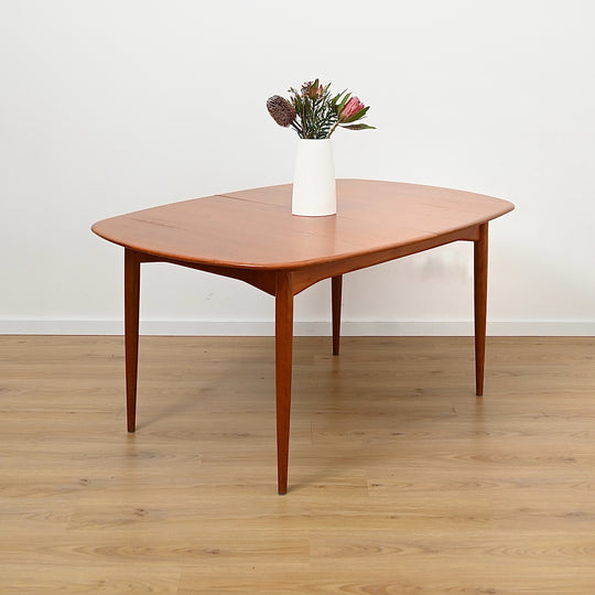Parker Mid Century Teak Extendable Dining Table D End Elliptical