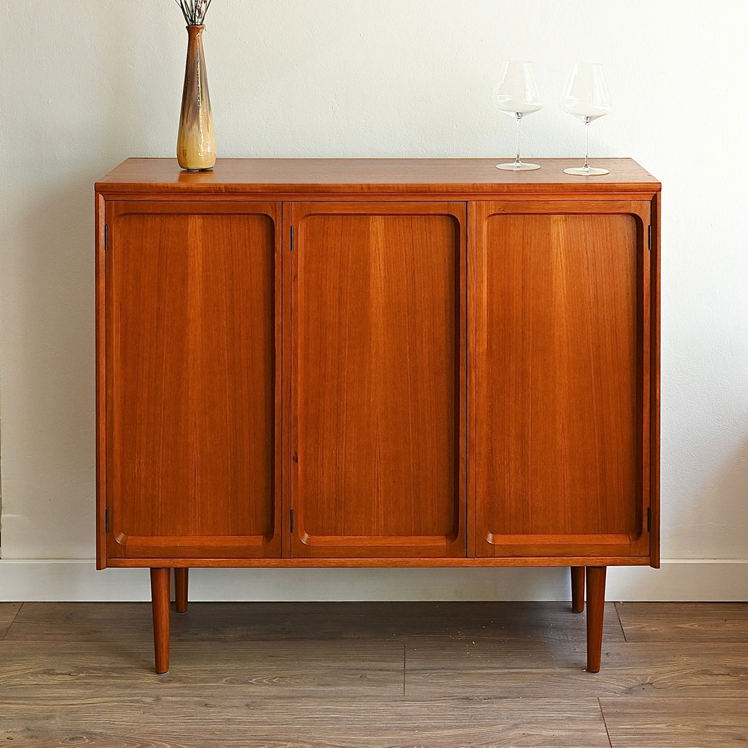 Mid Century Teak Sideboard Buffet Bar Cabinet by Chiswell