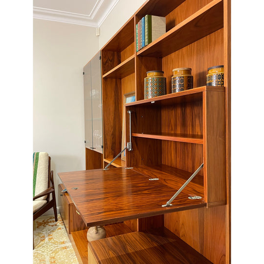 Mid Century Rosewood Wall Unit made in the UK