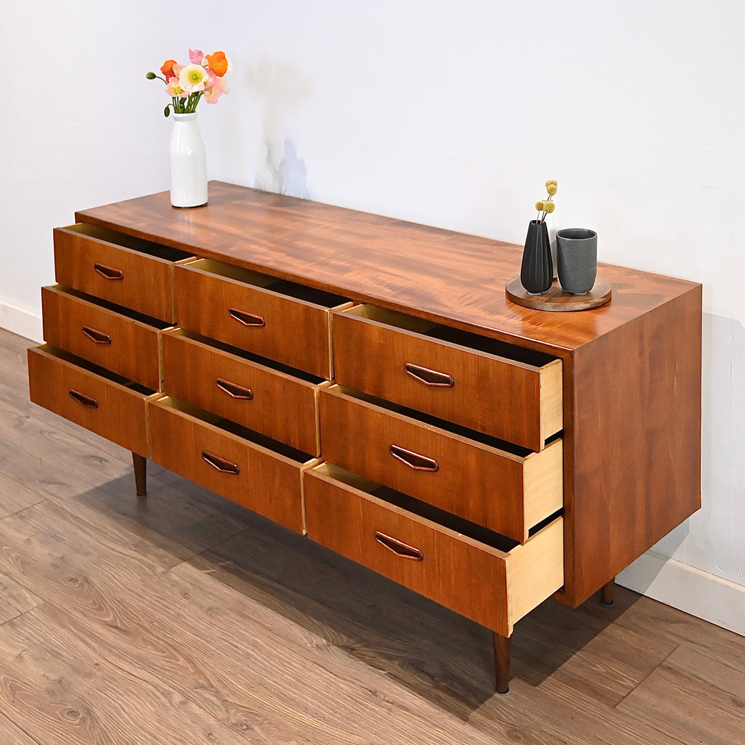 Mid Century Teak Sideboard Dresser Drawers by Berryman