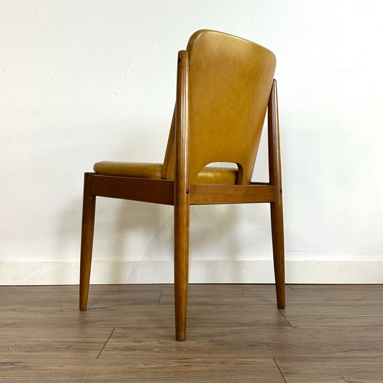 4 x Mid Century Teak and Mustard Vinyl by CRO