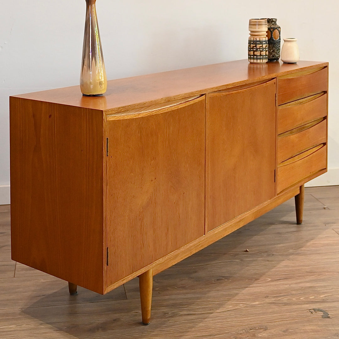 Mid Century Teak Sideboard Buffet Credenza by TH Brown