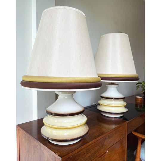 Pair of Mid Century Ceramic Ellis Style Table Lamps