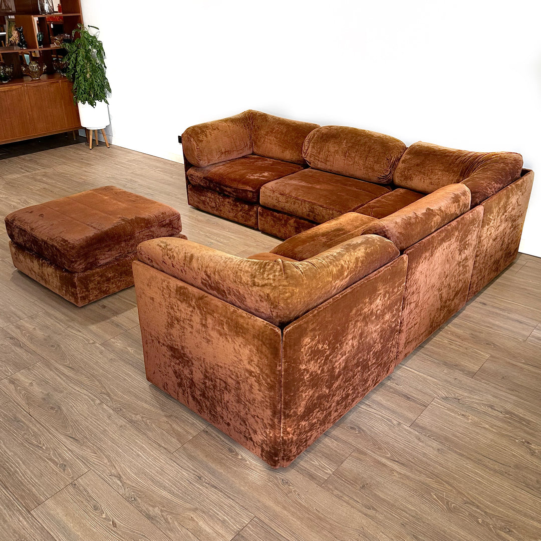 Retro Crushed Velvet Playpen Modular Sofa Lounge