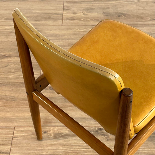 4 x Mid Century Teak and Mustard Vinyl by CRO