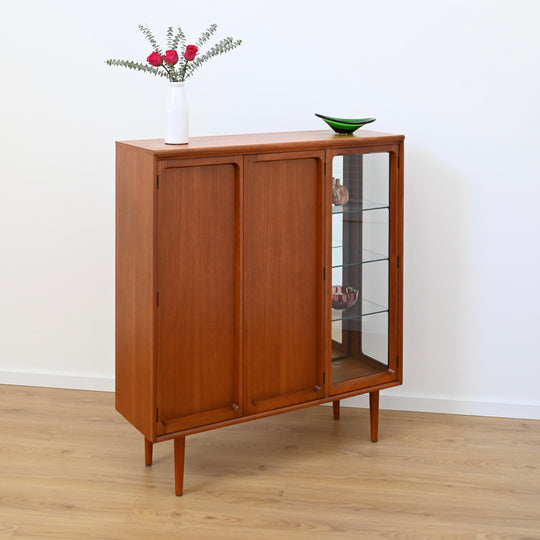 Mid Century Teak Sideboard Credenza Display Bar Cabinet by Chiswell